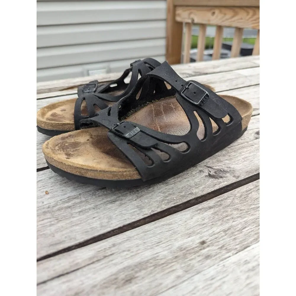 Birkenstock Palermo sandals women's size 6 (37) black double strap comfort - Picture 3 of 8